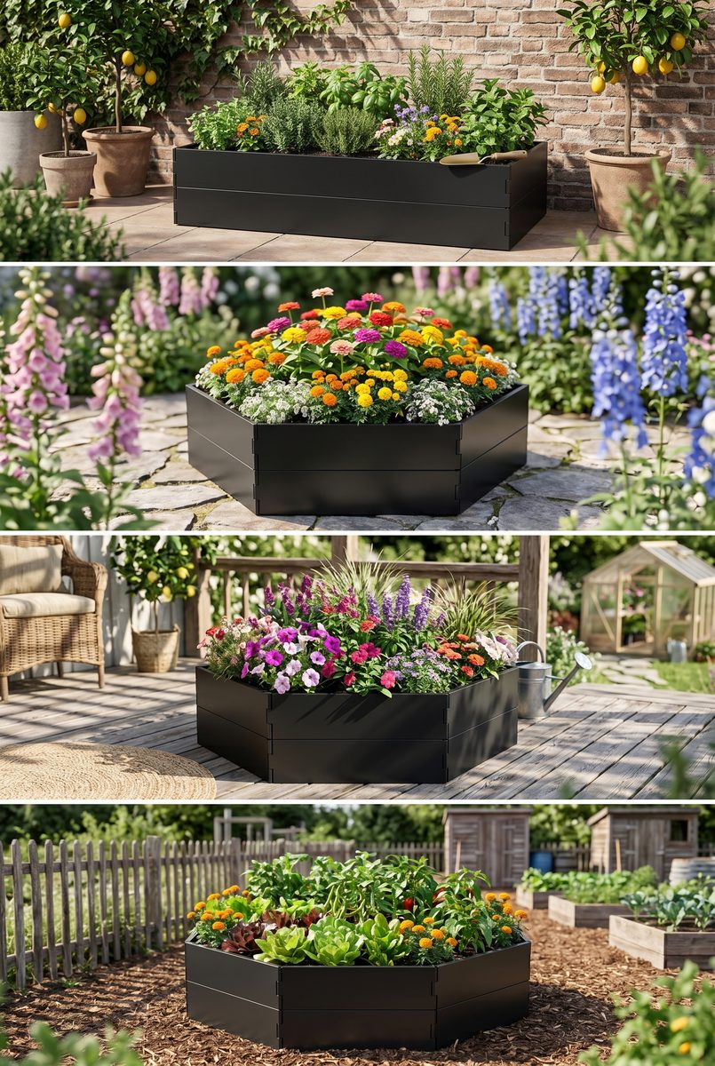 耐候钢高架种植花箱 多角度